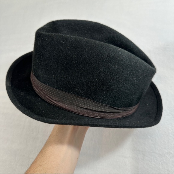 Vintage Steven’s Fedora black fur antique short brim hat formal - Picture 8 of 13